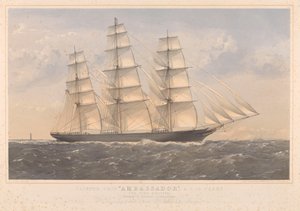 Clipper Ship Ambassador, A.1. 16 év... William Lund Esquire és mások (tulajdonosok) William Walker Esquire (építők) alkotó: Thomas Goldsworth Dutton