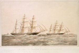 A Nagy Kínai Verseny: a "Taeping" és az "Ariel" Clipper-hajók 1866. szeptember 6-án a Lizard mellett haladnak el Foo-Chow-Foo-ból hazafelé tartó útjukon alkotó: Thomas Goldsworth Dutton
