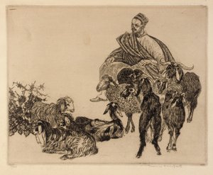 Cím nélkül (Arab kecskékkel) alkotó: Thomas Handforth