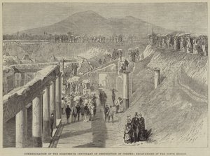 Pompeji pusztulásának tizennyolcadik évszázados megemlékezése, ásatások a kilencedik régióban alkotó: Thomas Harrington Wilson