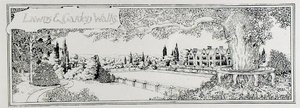 Lawns and Garden Walks, Thomas Mawson „A kertkészítés művészete és mestersége” című művéből, 1900-ban megjelent (metszet) (f/w fotó) alkotó: Thomas Hayton Mawson