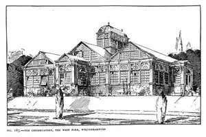 The Conservatory, the West Park, Wolverhampton, a "The Art and Craft of Garden Making" című, 1900-ban kiadott könyvből (litográfia) (fekete-fehér fotó).