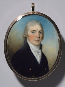 Miniatűrpár: Férfiportré és Miniatűrt viselő női portré, c. 1780. alkotó: Thomas Hazlehurst
