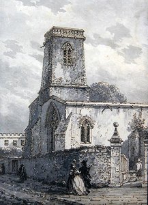 Szent Péter a keleti templomban (barna tinta és szürke tus) alkotó: Thomas Hearne