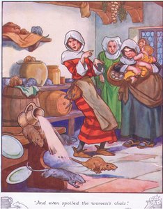 És még a női beszélgetéseket is elrontotta (színes litográfia). alkotó: Thomas Heath Robinson