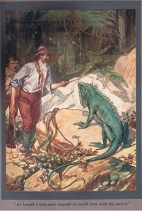 Végül elég közel voltam ahhoz, hogy elérjem őt a kapcsolómmal (színes litográfia). alkotó: Thomas Heath Robinson
