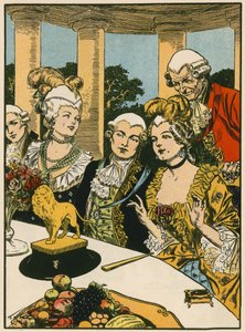 Canova vajas oroszlánja (színes litográfia) alkotó: Thomas Heath Robinson