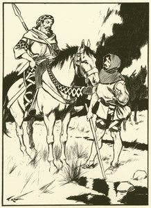 Nagy Károly és a szénégető (metszet) alkotó: Thomas Heath Robinson