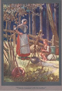 Ferenc az anyjával maradt (színes litográfia) alkotó: Thomas Heath Robinson