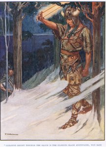 Fehéren ragyog a homályban (litográfia) alkotó: Thomas Heath Robinson