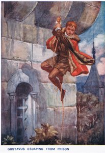 Gustavus megszökik a börtönből alkotó: Thomas Heath Robinson