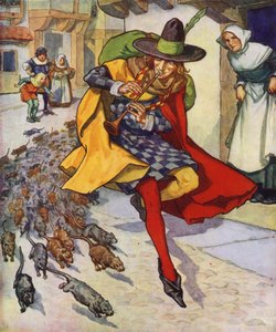 Illusztráció a Hamelini csőszhöz (színes litográfia) alkotó: Thomas Heath Robinson