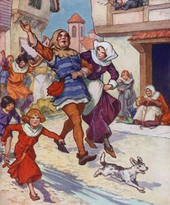 Illusztráció a Hamelini csőszhöz (színes litográfia) alkotó: Thomas Heath Robinson