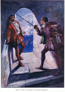 "Kegyelem! Kegyelem! Sikoltott a nyomorult Nightgall (színes litográfia)