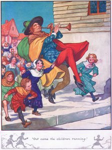 Kijöttek a gyerekek futva (színes litográfia) alkotó: Thomas Heath Robinson
