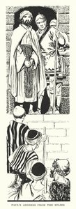 Pál beszéde a lépcsőről (litográfia) alkotó: Thomas Heath Robinson