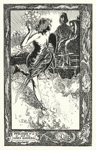 Perseus és a szürke nővérek (litográfia) alkotó: Thomas Heath Robinson
