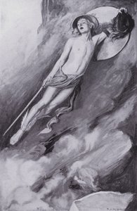 Perseus a levegőbe ugrott a magasba (litho) alkotó: Thomas Heath Robinson