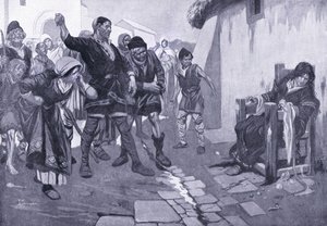 A kakukkoló székely a normann időkben (litográfia) alkotó: Thomas Heath Robinson