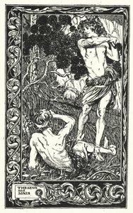 Theseus és Sinis (litográfia) alkotó: Thomas Heath Robinson