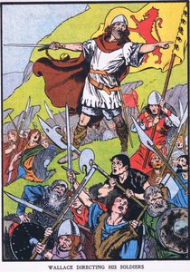 Wallace irányítja katonáit (színes litográfia) alkotó: Thomas Heath Robinson