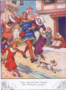 "Hallanod kellett volna a hamelini embereket" (színes litográfia) alkotó: Thomas Heath Robinson