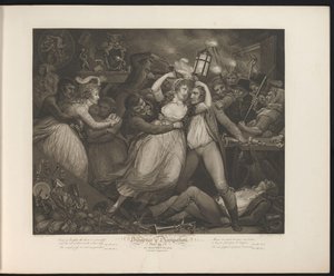 Feloldozott szobalány szórakozik egy kocsmában 7. tábla. A Wanton társaival mulat (cím a tárgyon) Erény és kicsapongás (sorozat címe) Diligence & Dissipation (sorozat címe a tárgyon)