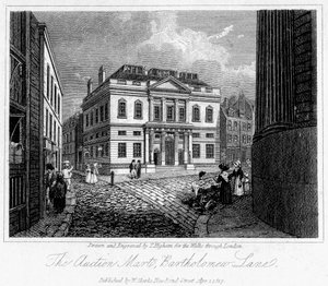 The Auction Mart, Bartholomew Lane, City of London, 1817.