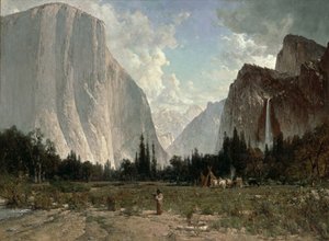 Bridal Veil vízesés, Yosemite, 1870-84 körül (olaj, vászon) alkotó: Thomas Hill