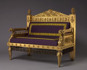 Divány, gyártó Ismeretlen készítő, 1802-1807 körül (aranyozott fa, gyapjú kárpitozás)