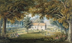 Briton Ferry, Churchyard (akvarell, ceruza és gumiarábikum papíron)