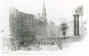 A Szent Pál-székesegyház északi oldala, London, templomudvar a Cheapside végével
