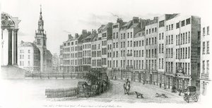 A Szent Pál-székesegyház déli oldala, London, a templomkert, a St Austin-templom és a Watling Street vége