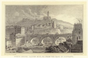 North Bridge, Caton Hill stb. a Bank of Scotlandtól (metszet) alkotó: Thomas Hosmer (after) Shepherd