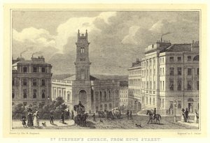 Szent István templom, a Howe Street felől (metszet)