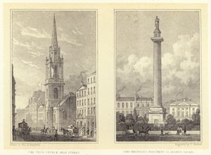 A Tron-templom, High Street; Lord Melville emlékműve, Szent András tér (metszet)