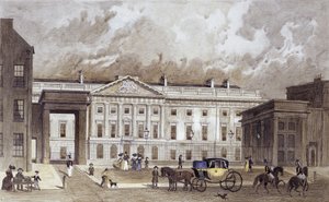 Az új királyi pénzverde korabeli metszete, 1830 körül (kézzel színezett metszet) alkotó: Thomas Hosmer Shepherd