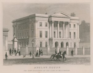 Apsley House, Hyde Park Corner, London, Wellington hercegének rezidenciája. alkotó: Thomas Hosmer Shepherd