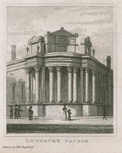 Bank of England, Sir John Soane homlokzatai alkotó: Thomas Hosmer Shepherd