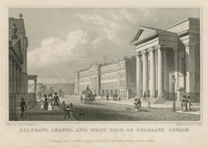 Belgrave Chapel és a Belgrave Square nyugati oldala alkotó: Thomas Hosmer Shepherd