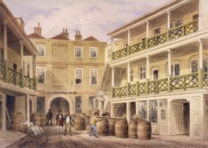 Bell Inn, Aldersgate Street, London, 1857 alkotó: Thomas Hosmer Shepherd