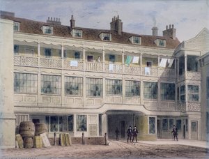 Belle Sauvage Yard, Ludgate Hill, London, 1850 alkotó: Thomas Hosmer Shepherd