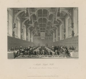Padok és képviselők "közös használatban" a Middle Temple Hallban alkotó: Thomas Hosmer Shepherd