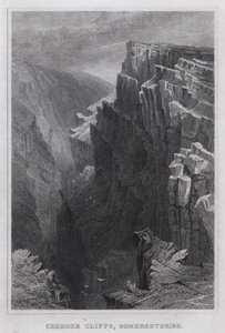 Cheddar Cliffs, Somersetshire (metszet) alkotó: Thomas Hosmer Shepherd