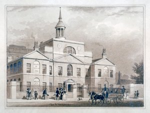 City of London fekvő kórház, City Road, Finsbury, London, 1827. sz. alkotó: Thomas Hosmer Shepherd