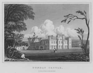 Dundas kastély, Linlithgowshire (metszet) alkotó: Thomas Hosmer Shepherd