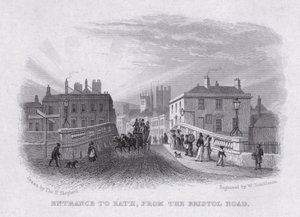 Bath bejárata a Bristol Road felől (metszet) alkotó: Thomas Hosmer Shepherd