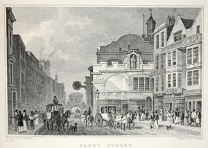 Fleet Street, a „London és környéke a tizenkilencedik században” kocsmából. Jones und Co., 1827-1829 alkotó: Thomas Hosmer Shepherd
