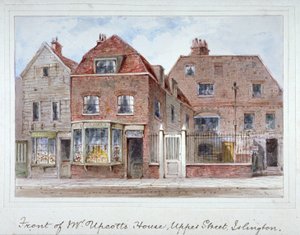 Mr. Upcott házának elölnézete, Upper Street, Islington, London, c1835. alkotó: Thomas Hosmer Shepherd