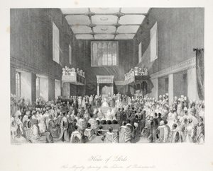Lordok Háza, a „London Interiors with their Costumes and Ceremonies” kocsmából. Joseph Mead, London, 1843 körül (acélmetszet) alkotó: Thomas Hosmer Shepherd